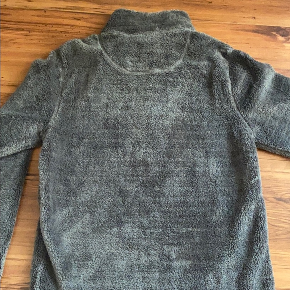 Gray Fuzzy Sherpa Quarter Zip - Picture 6 of 6